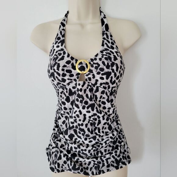 Jones New York Other - Jones New York Leopard Print Halter Swim Top